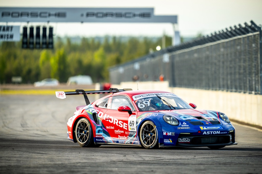 Dobbelt Porsche Carrera Cup-podie til Gustav Krogh.
(Foto: Porsche Carrera Cup Scandinavia)